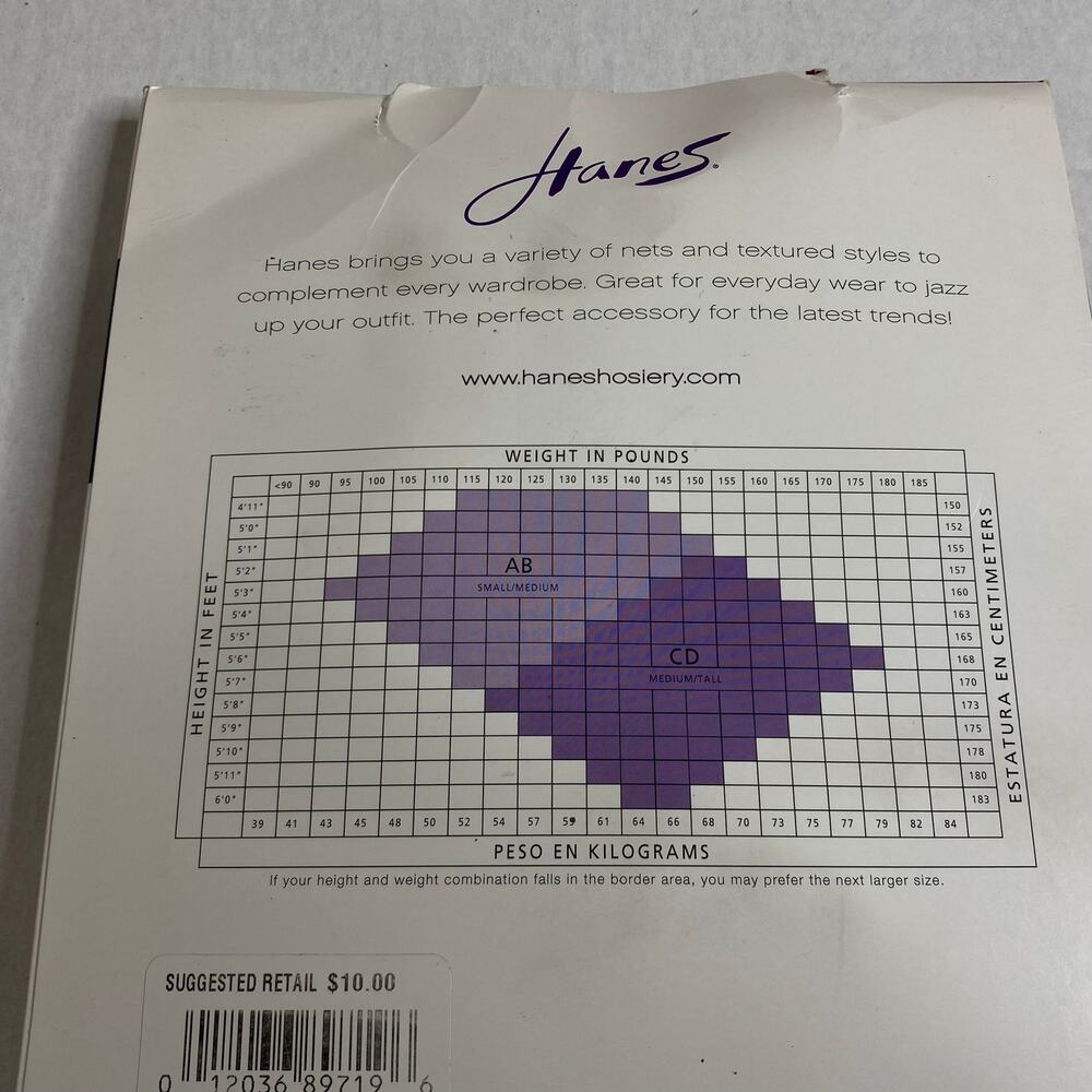 Hanes Fishnet Chevron Net Vintage Tights Black Imperfect Size AB Grunge Goth - Picture 7 of 12